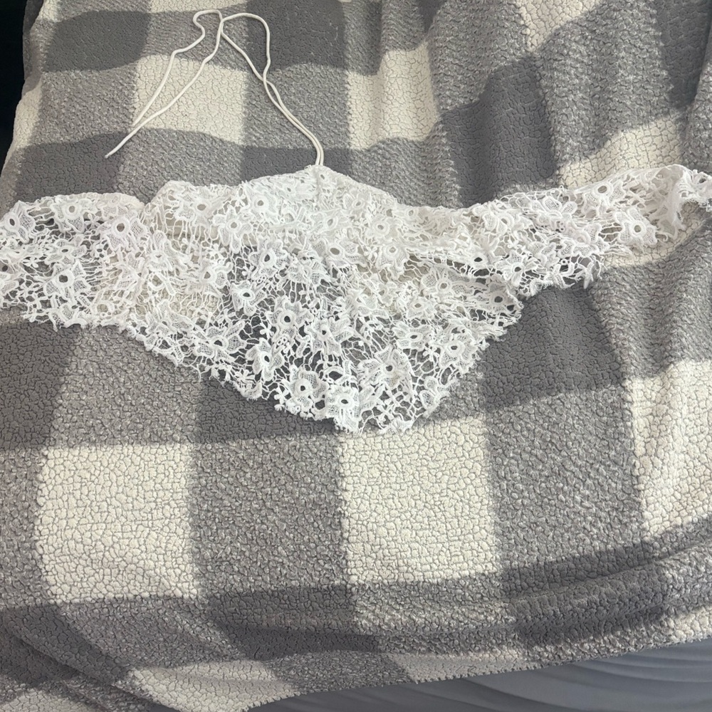 Free People White Lace Women's Halter Top
